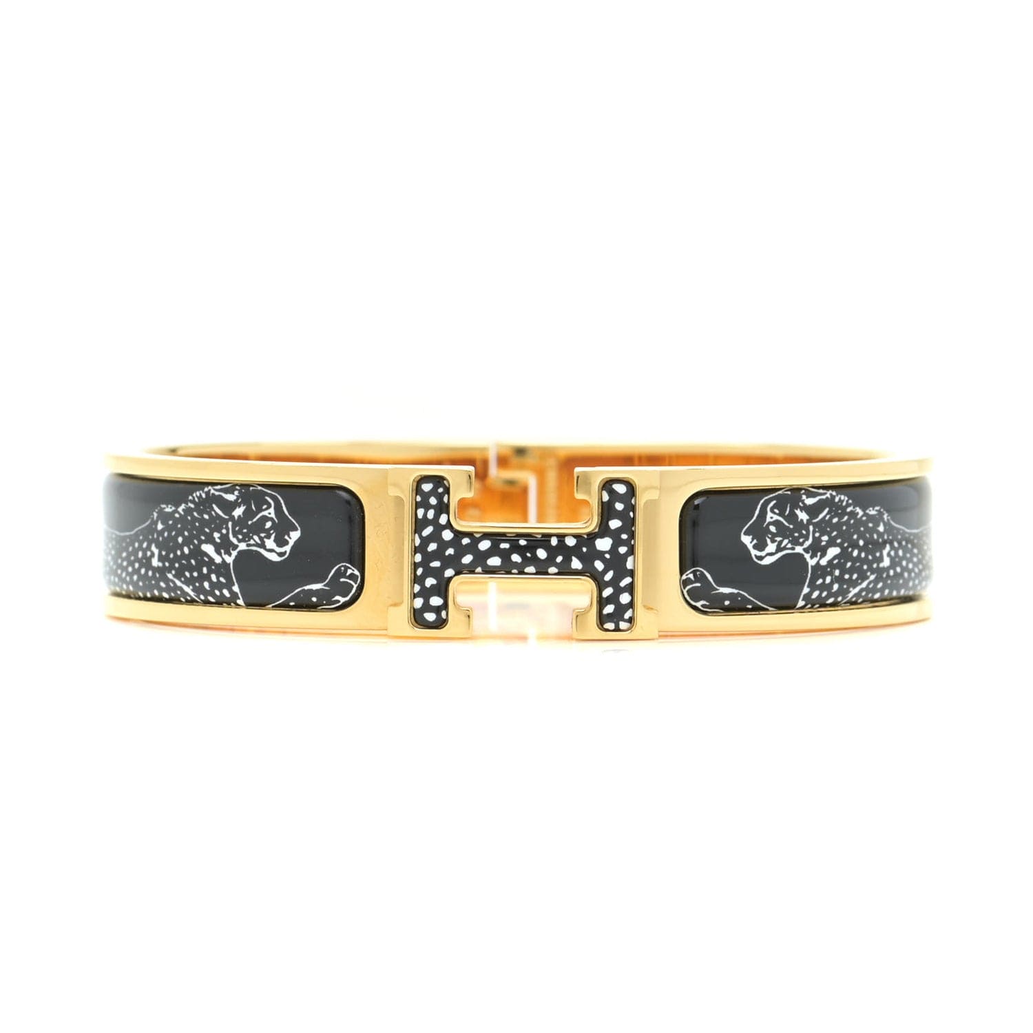 18K Guepards Clic Clac Hermes Bracelet