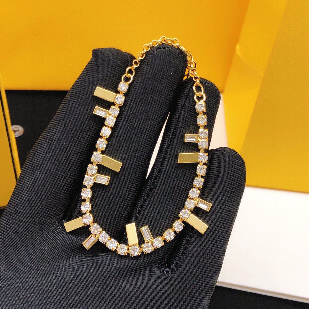 18K Fendi Is Crystals Bracelet