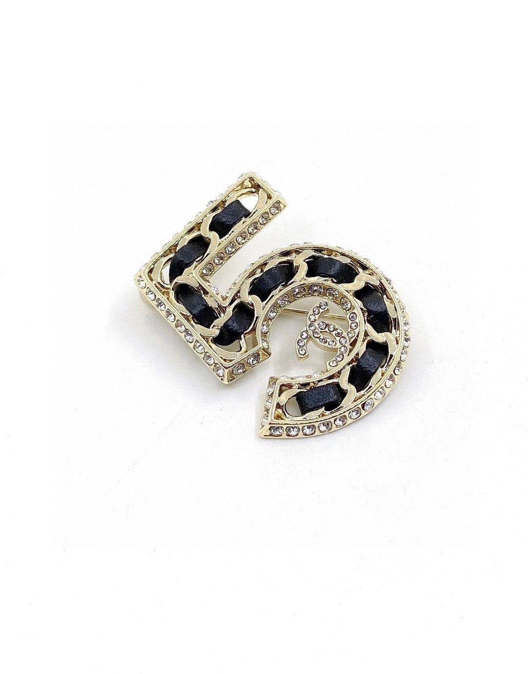 18K  Chanel No.5 Strass Brooch
