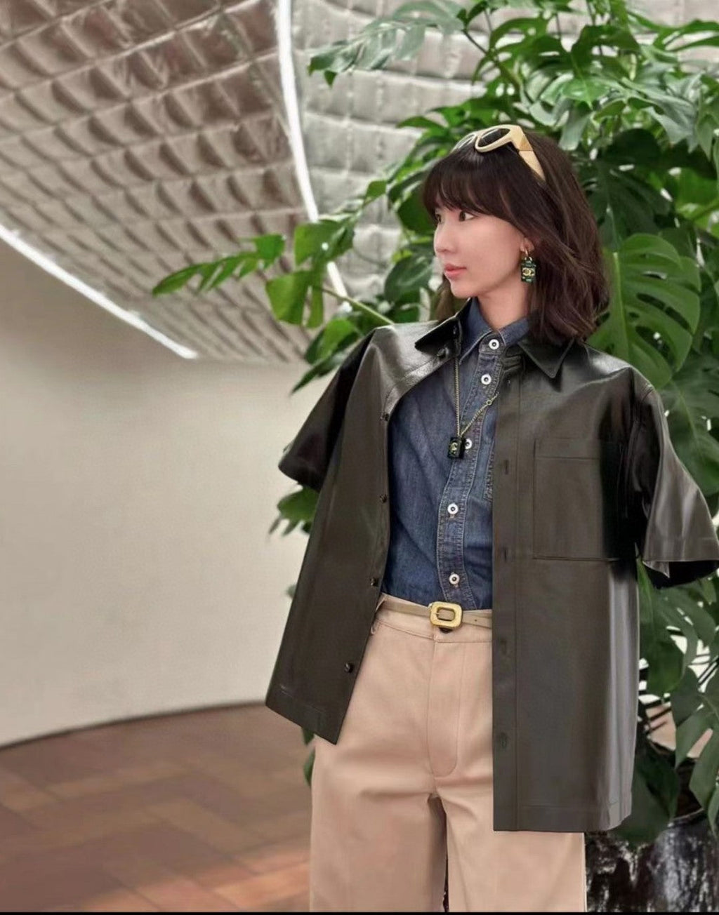 18K  Chanel Green Perfume Bottle Earrings