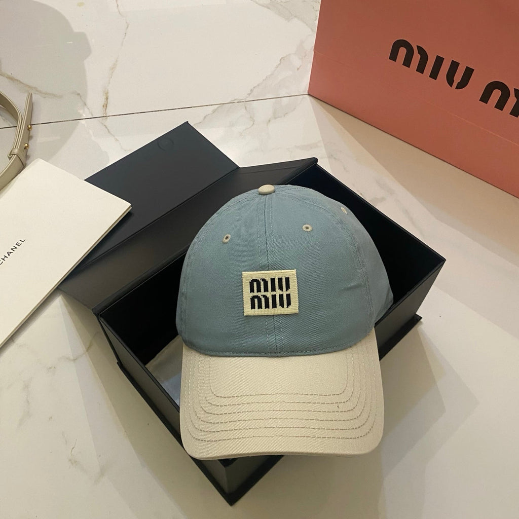 MiuMiu Color-Blocked Logo Baseball Cap
