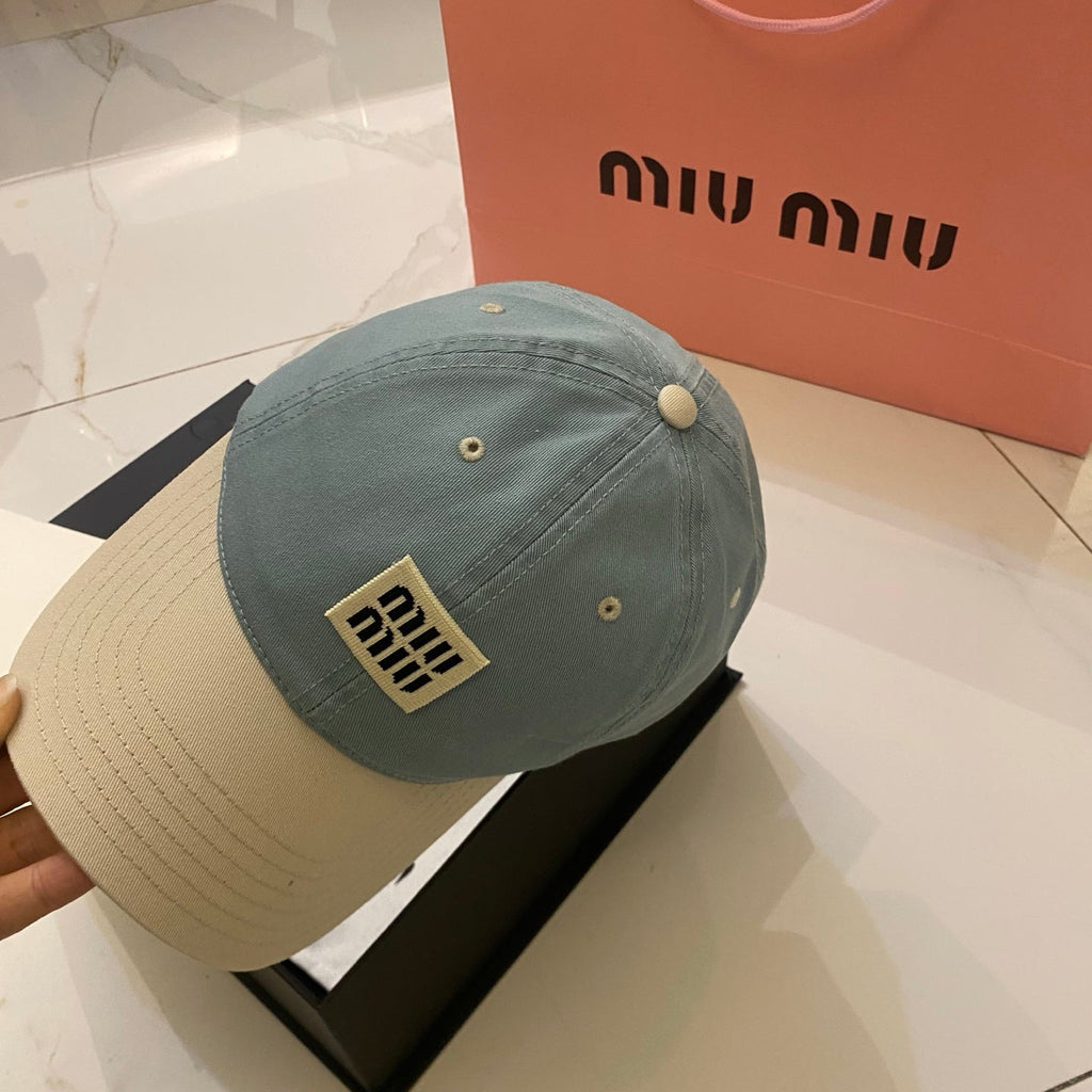 MiuMiu Color-Blocked Logo Baseball Cap